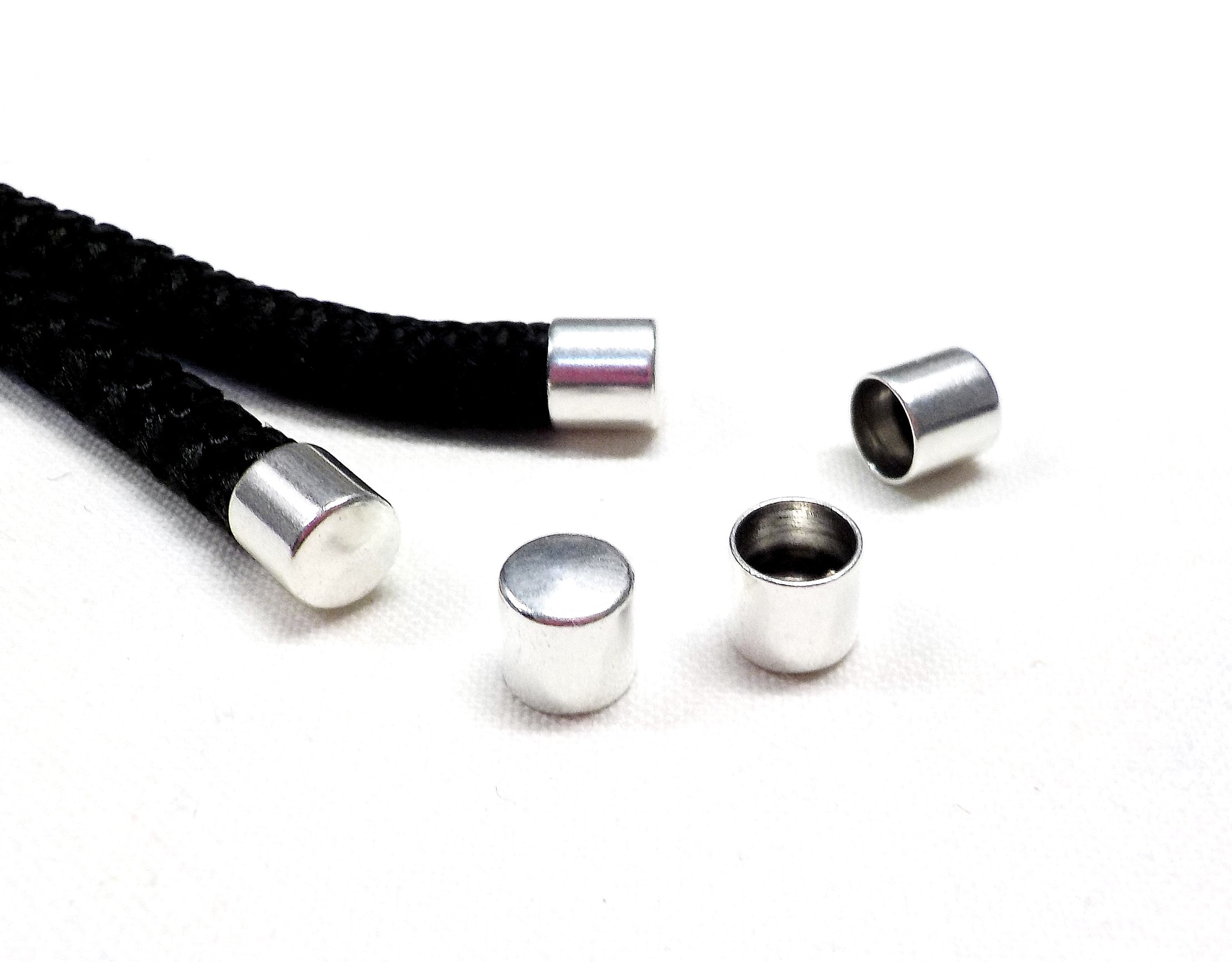 Silver Flat Head End Caps Without Loop and Hole for 5mm