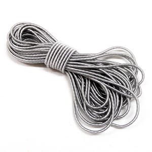 1.7mm Silver Wrapped Silk Satin Cord, Soutache Wrapped Thread Cord, Artificial Silk Cord, Rope Cord - 2 Yards/1,84m approx.(1 piece)