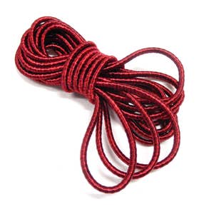 3.2mm Bordeaux Wrapped Silk Satin Cord, Soutache Wrapped Thread Cord, Artificial Silk Cord, Rope Cord - 1 Yard/0.92m approx.(1 piece)