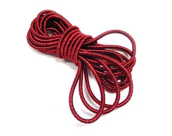 3.2mm Bordeaux Wrapped Silk Satin Cord, Soutache Wrapped Thread Cord, Artificial Silk Cord, Rope Cord - 1 Yard/0.92m approx.(1 piece)