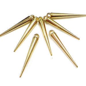 Contas de cone de pico CCB banhadas a ouro contas leves 5 x 35,5 mm - 20 peças