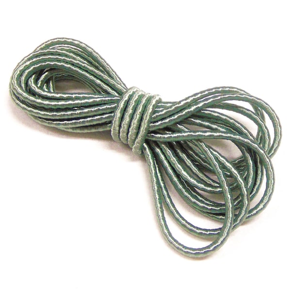 3.2mm Grey Green Wrapped Silk Satin Cord, Soutache Wrapped Thread Cord, Artificial Silk Cord, Rope Cord - 1 Yard/0.92m approx.(1 piece)