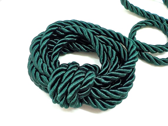 Green Satin Twisted Cord, Wrapped Thread Cord, Artificial Silk Rope, 9mm  Rayon Rope Cord 30/ 0.76m Approx.1 Piece -  Norway