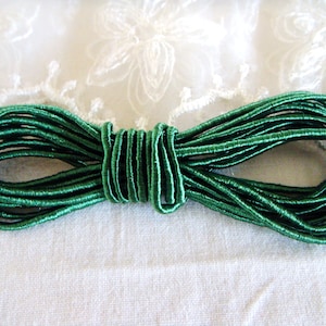 Wrapped Silk Satin Cord, Green Satin Cord, Soutache Wrapped Thread Cord 1,7mm, Rope Cord- 3Yards/ 2,75m approx.(1 piece)