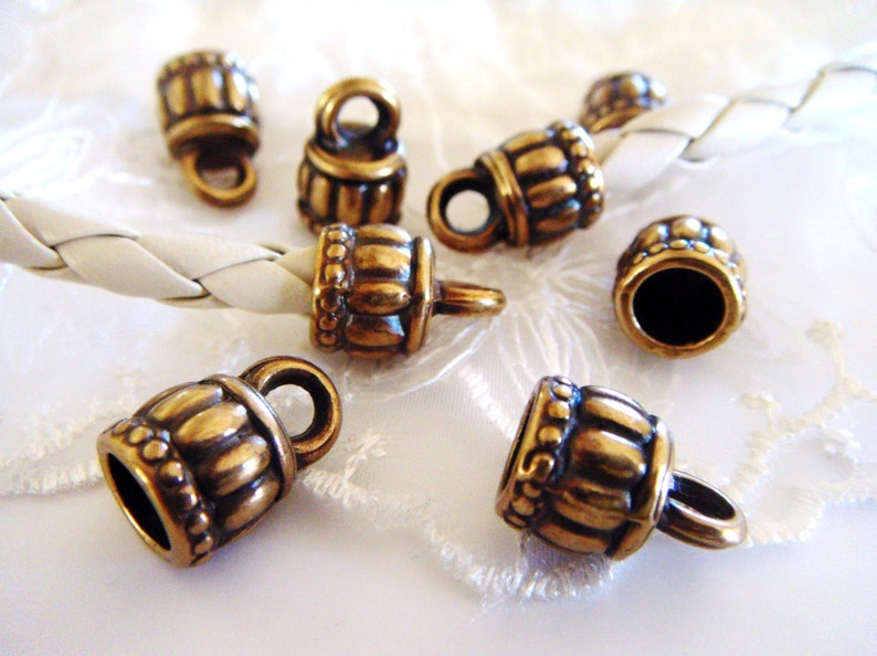 Bronze Plated End Caps Cords Edge Cord End Hat Cord Ends Etsy