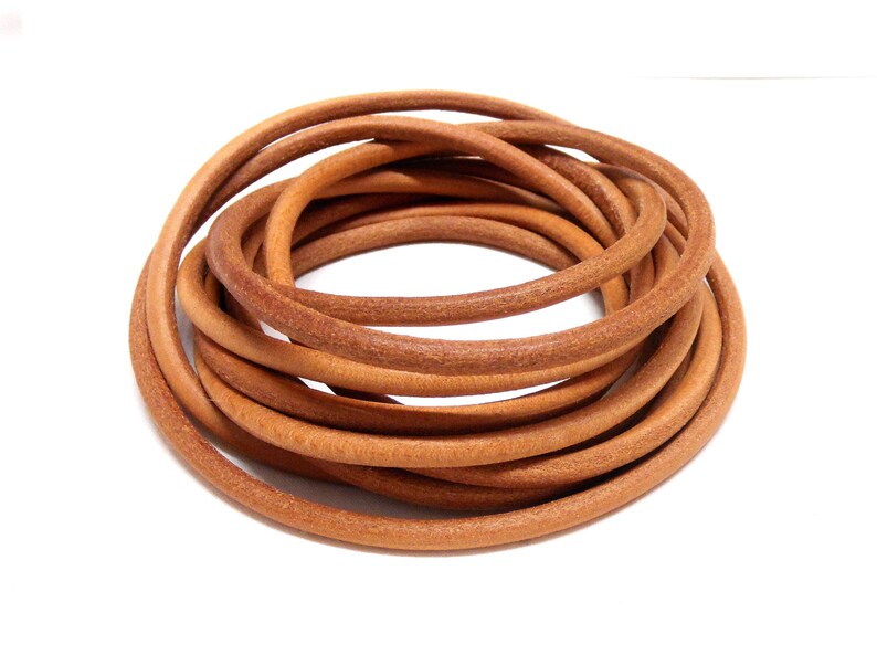May include: A coil of brown leather cord, perfect for crafting projects.
