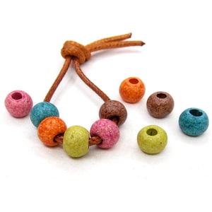 Round Ceramic Beads, Handmade Unglazed Matte Balls, 8mm, 10mm, 14mm Organic Ceramic Beads, Multi Color Greek Ceramic Beads - set of 5 pcs