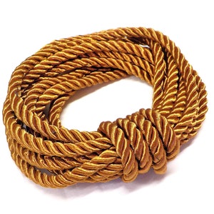 5mm Light Brown Satin Twisted Cord, Wrapped Thread Cord, Rope Cord - 2 Yards/ 1,84m approx. (1 piece)