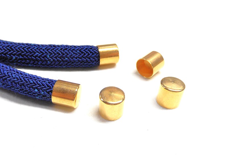 Gold End Caps 9x9mm without Loop and Hole for 8mm Cord Etsy
