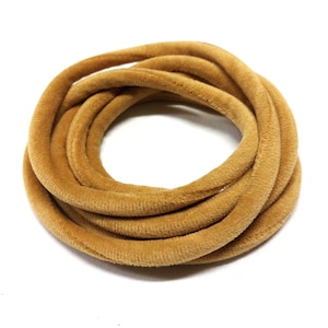 7mm Velvet Round Cord, Choker Cord, Velvet Choker, Tubing Fabric Cord, Tube Velvet Cord, Gold Beige Velvet Cord - 1Yard/ 92cm (1 piece)