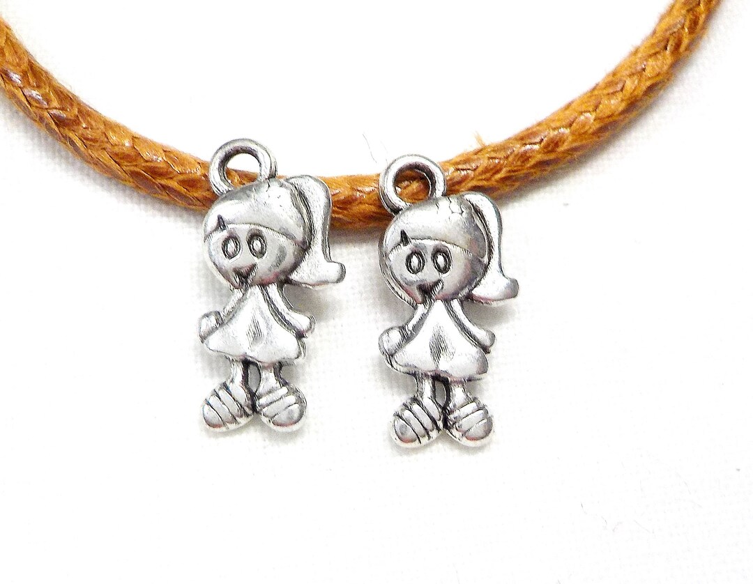 Silver Plated Charm Girl, Girl Charm, Little Girl Charm, Tiny Girl Charm, Girl Jewelry, Daughter