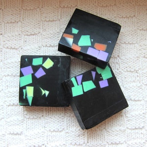 Northern Lights scented, in Dramatic colors, Shea Butter and Glycerin Soap with Active Charcoal, and Free Shipping in the Continental US