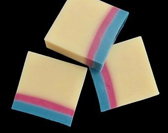 Vanilla Hazelnut scented  Yellow, Pink, and Blue colored Shea Butter soap with Free shipping in the Continental US