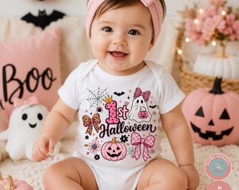 My 1st Halloween Shirt png,Infant Onesie and Bib Printable,Cute Ghost Pumpkin Baby Outfit,Newborn Spooky Season Shirt,Baby Halloween Gift.