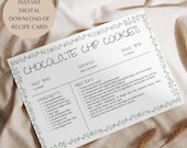 EDITABLE Recipe Card Template, Printable Recipe Card, Recipe Card, Download, Canva Template, Personalized Recipe Card, Floral 4x6 Recipe