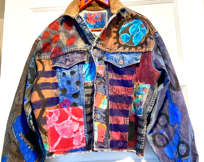 Refabulized Denim Hand Painted Jacket Size M-L - Etsy