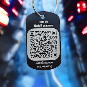 NOTFALL-KONTAKT QR Code Senioren Kinder Ersthelfer Schlüsselanhänger