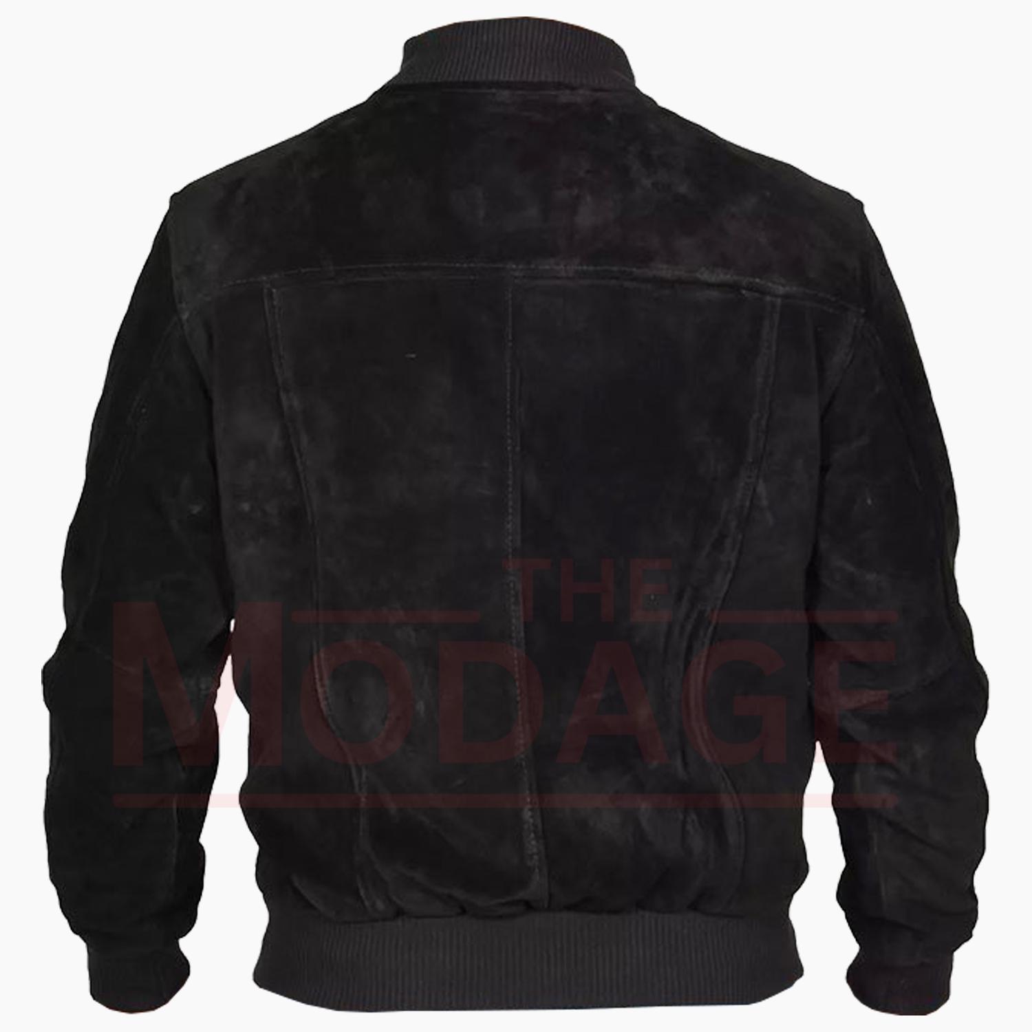 ブラック スエード ボンバージャケット SLICK（スリック）の「ストレッチフェイクスエードボンバージャケット