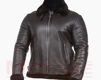 Rindsleder B3 Bomberjacke: Shearling Aviator Wintermantel