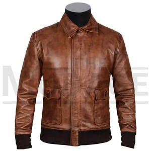 A2 Distressed Brown Jacket – Vintage Look New Aviator Flight Bomber Leather Jacket