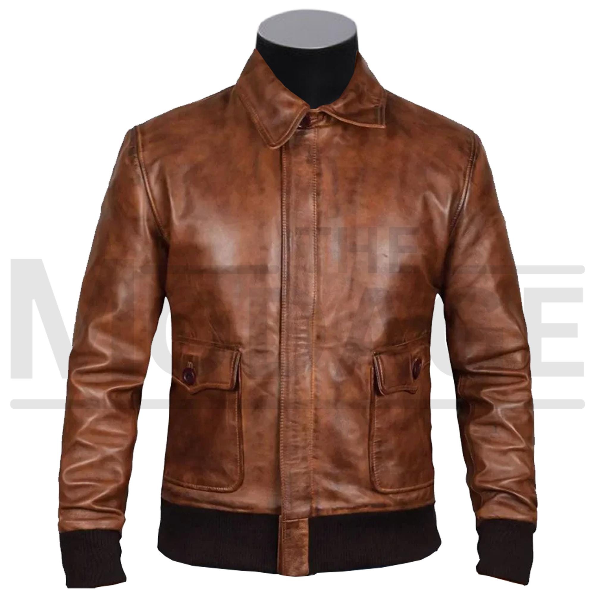 ジャケット・アウター archive grunge a-2 leather jacket brown Vintage 90s y2k Chevirex Leather Jacket Brown Size L P2P 23