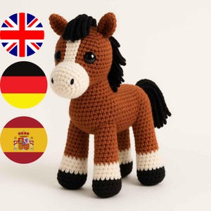 Patrón PDF Amigurumi Caballo – Tutorial Caballo de Ganchillo – Descarga Instantánea