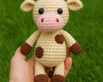 Patrón de Ganchillo Amigurumi Vaca: Descarga Digital (PDF, Principiante)