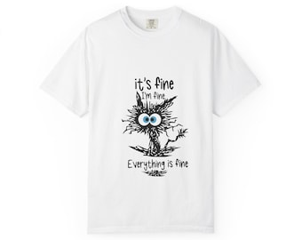 Camiseta con ilustración de búho "It's Fine" / Camiseta con cita sarcástica divertida