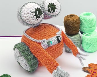 Patrón de robot amigurumi: juguete de crochet inspirado en Wall-E - Descargar PDF