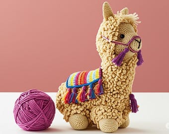 Patrón de crochet de llama: suave juguete amigurumi - Estilo bohemio colorido