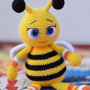Crochet Bee Pattern PDF: Amigurumi Bumblebee Toy (US Terms)