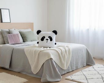 Patrón de almohada de panda a crochet: Peluche amigurumi (Descarga instantánea en PDF)