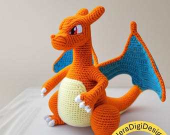 Charizard Amigurumi Crochet Pattern – Instant Download – Dragon Plush Toy for Collectors & Fans