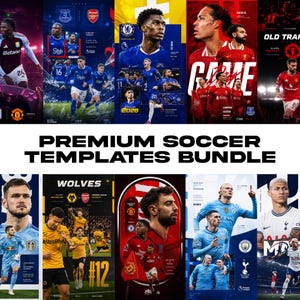 25 Soccer Sport Templates – Poster Flyer Social Media Adobe Photoshop PSD Matchday Gameday Bundle