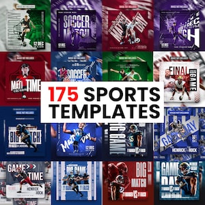 175 Sport Template - Poster Flyer Social Media Adobe Photoshop Bundle 3