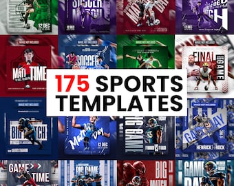 175 Sportsjabloon – Posterflyer Sociale media Adobe Photoshop-bundel 3