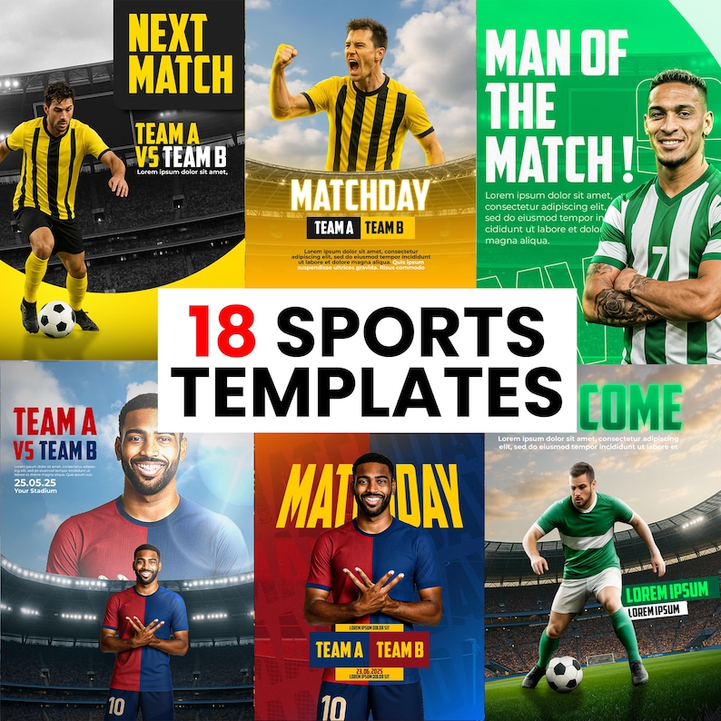 18 Sport Template – Bundle Poster Social Media