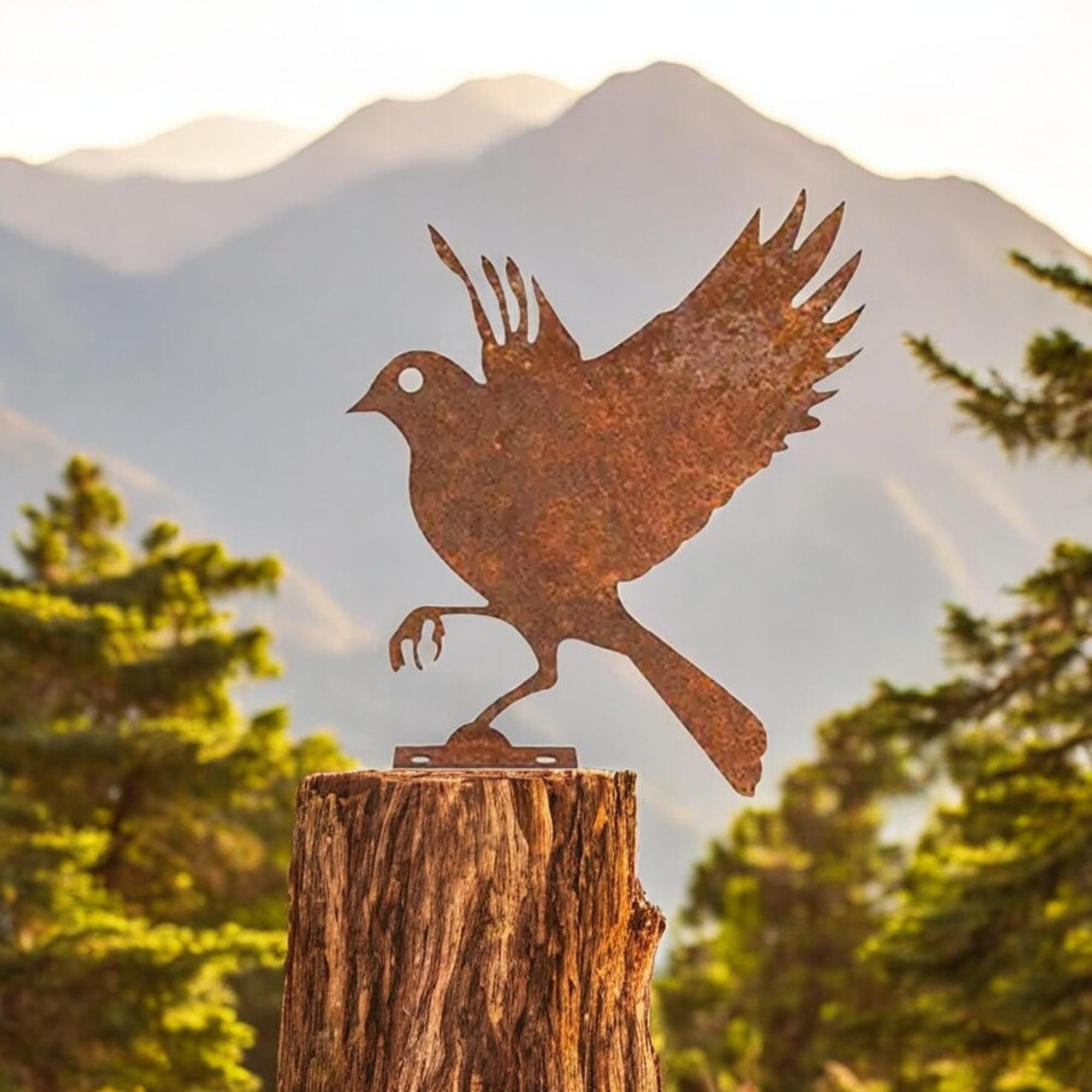 NOAHAMMER Metall-Spatzen-Dekoration Für Garten & Hof – Wetterfeste Cortenstahl-Silhouette Zum Anklopfen An Bäume