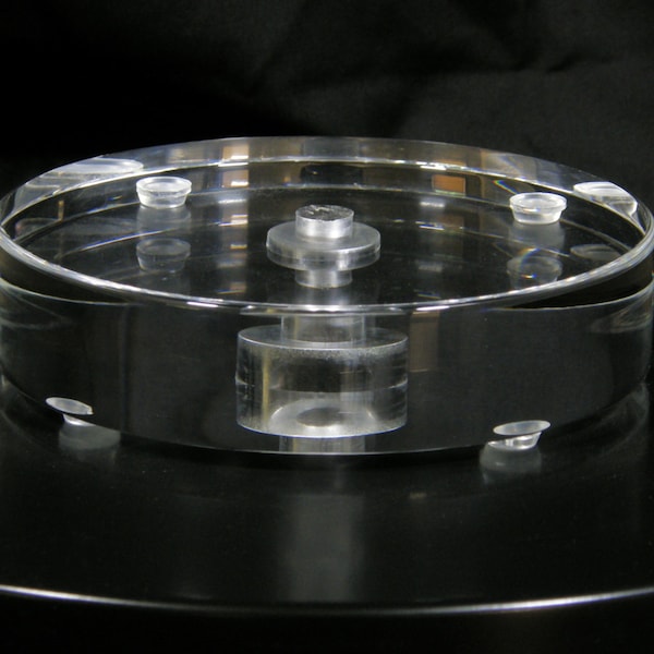 Round Lucite (Acrylic, Plexiglass) Lamp Base, 1.25" Thick