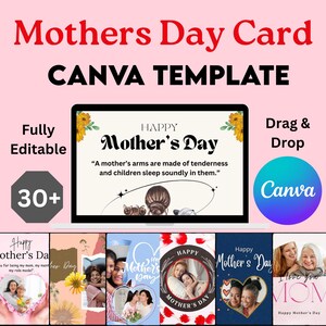 母の日カード | 編集可能で印刷可能な Canva テンプレート | お母さんへの母の日ギフト | 個人的な心のこもった挨拶 | 母の日おめでとう