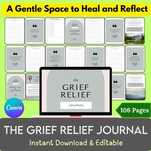 The Grief Relief Journal | Guided Healing Prompts | Emotional Support Workbook | Therapy-Inspired Journal | Instant Download