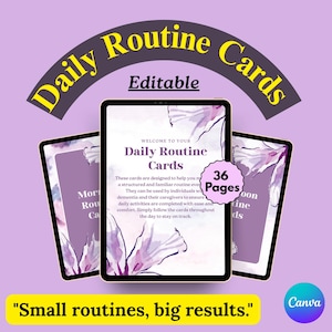 Daily Routine Cards for Adults & Toddlers | Visual Schedule and Chore Chart | Morning and Evening Routine Cards | Printable Digital Download
