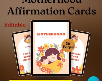 New Mama Affirmations – Un mazzo caldo e vivace di 20 biglietti di affermazione postpartum edificanti per
