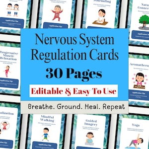 Cartões de Regulação do Sistema Nervoso | Ferramentas Somáticas para Imprimir para Alívio do Estresse e da Ansiedade | Exercícios de Cura Mente-Corpo | Download Instantâneo