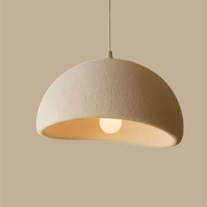 White Pendant Lamp - Living Room Chandelier - Lampshade - Ceiling Light - White Dome Pendant Light - Hanging Lamp - Textured Ceiling Light