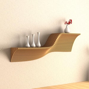 Modern Parametric Wall Hanging Shelving, Aesthetic and Easy Installation Floating Shelves, Elegant Wall Shelf for Living Room, Bookshelf