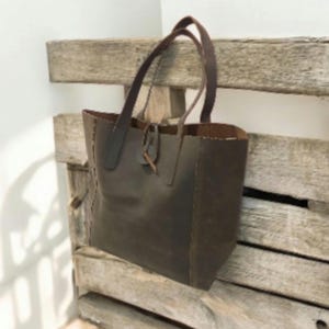 Leder Tragetasche für Frauen, Braune Tragetaschen, Arbeitstasche für Frauen, Leder Schultertasche, Crazy Horse Leder Tragetasche, kostenloser Versand