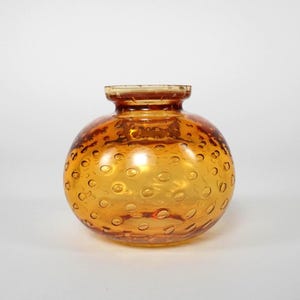 RARE Vintage 1950s Whitefriars Globe Shaped Golden Amber Bubble Pendant Shade