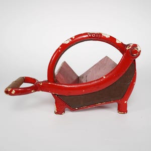 Vintage 1950s Danish Voss Red Rye Bread Cutter / Slicer by Ove Larsen, 24cm x 36cm Size