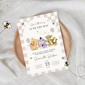 Winnie the Pooh Baby Shower Invitation, Neutral Editable Winnie The Pooh Baby Shower Invite, Editable & Printable Invite